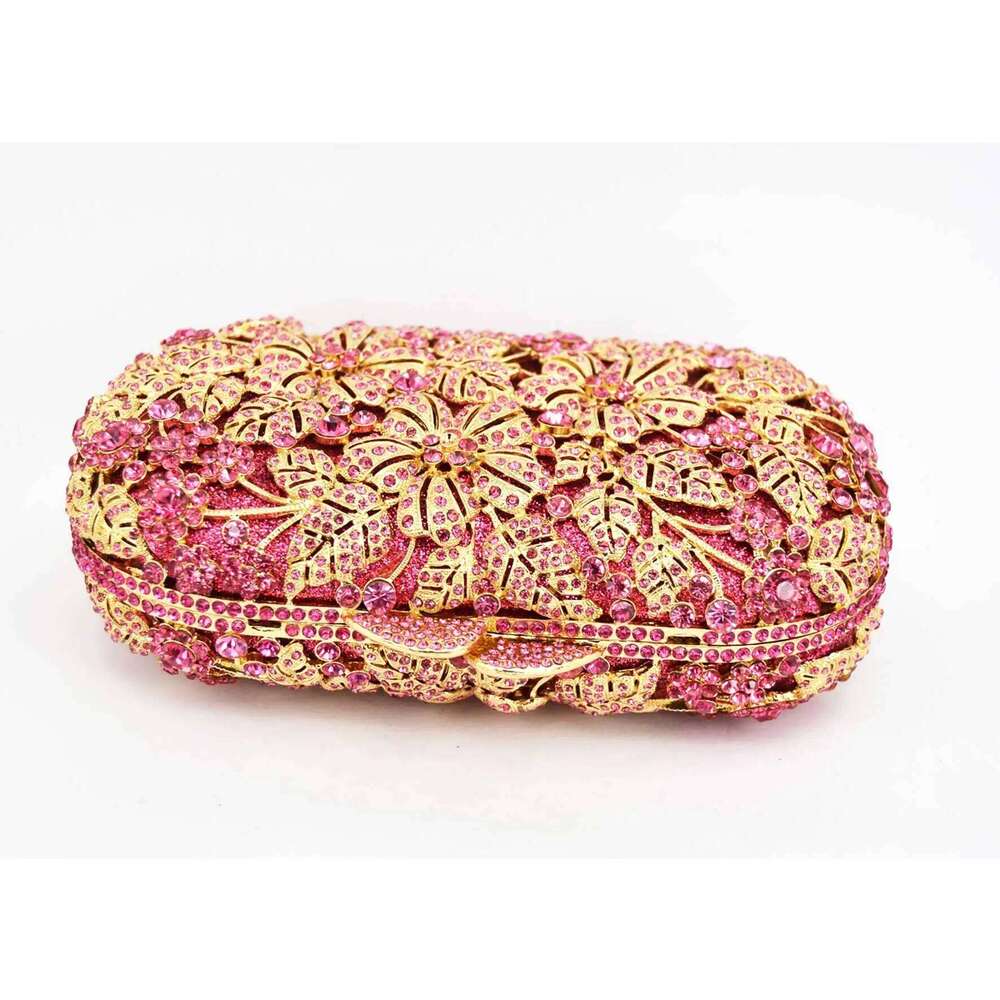 Sier Crystal Evening Bags Flower Designer Dia Day Clutches For Women Wedding Bridal Purse Sc225