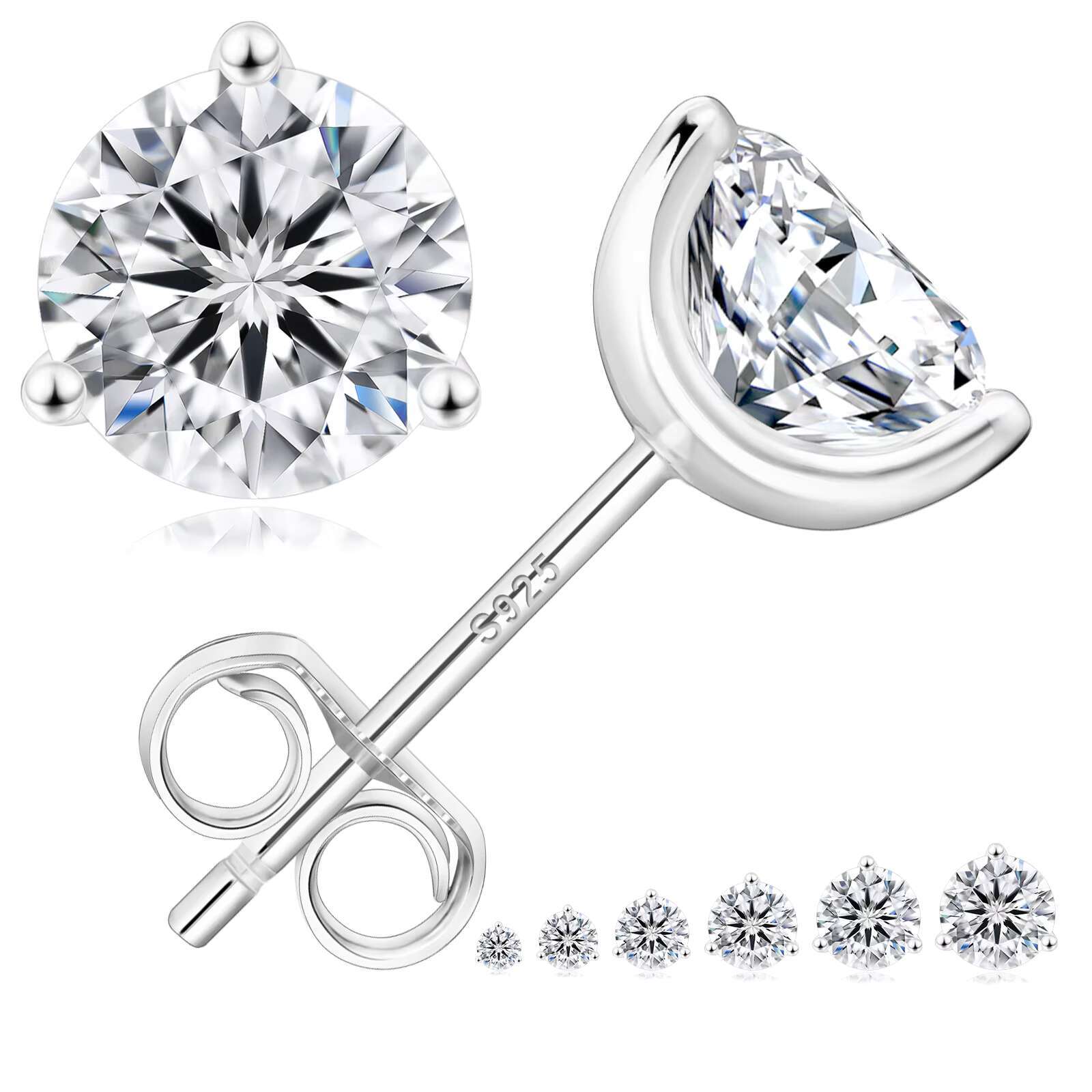 D Color Real Wedding Diamond Moissanite Earrings 0.3/0.5/0.6/1.0/1.5/ct 14K Gold S925 Sterling Silver Moissanite Men Earrings