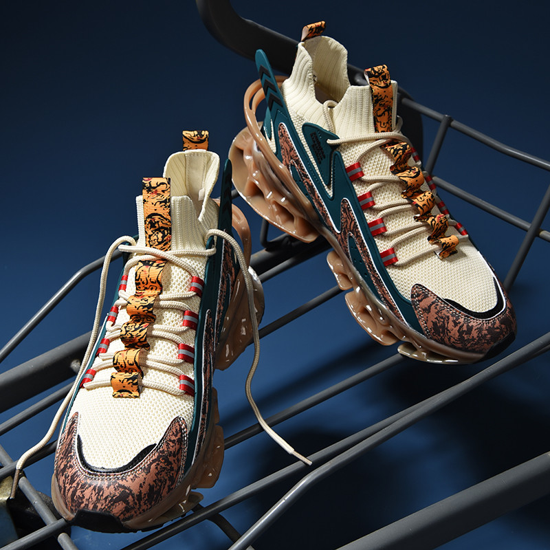 2304-New Autumn Sneakers, Multifunctional Shock-absorbing Running Shoes, Breathable and Non-slip in Summer, Plus Size Blade Outsole High-Top Trend Sne