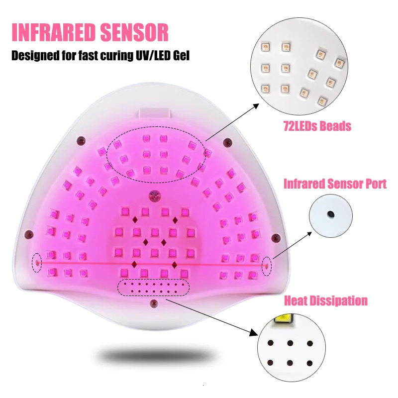 SUN X20 MAX UV LED Nail Lamp Professional Nail Drying Lamp for Manicure 72 LEDs Gel Polish Drying Machine with Auto Infrared 250625