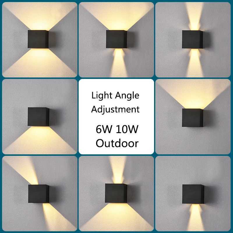 6W/10W LED Wall Light Outdoor Waterproof IP65 Porch Garden Wall Lamp Indoor Bedroom Bedside Decoration Lighting Lamp Aluminum XJ250624