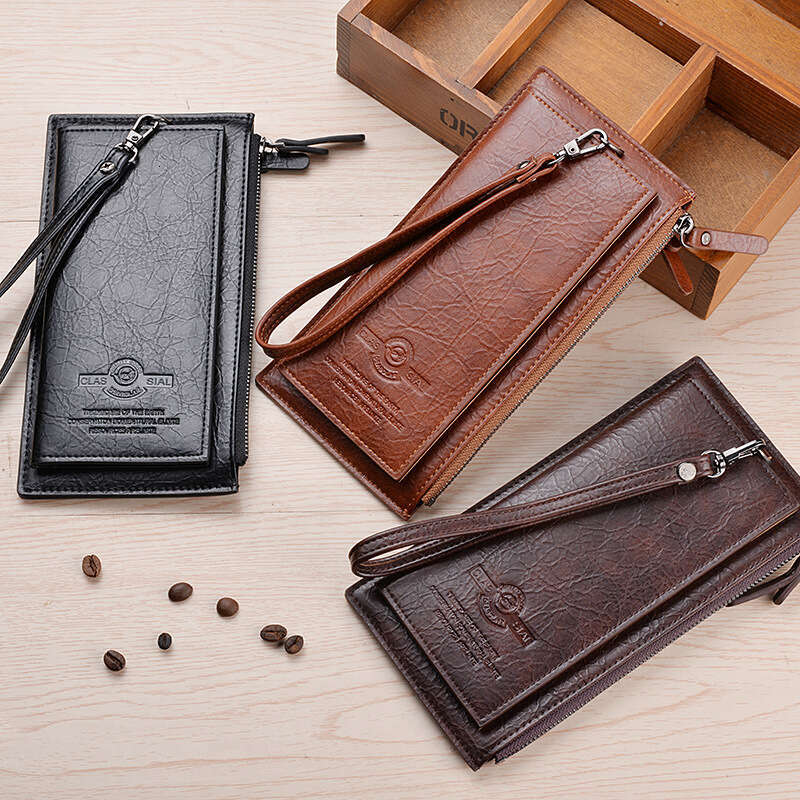 New Men's Long Wallet Style Soft Leather Handbag Clutch Hot Sale wallet designer mens wallet
