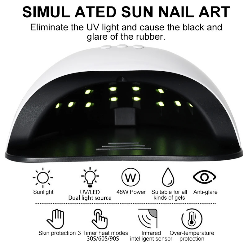 UV LED Nail Lamp Nail Dryer for Gel Polish 3 Timers UV Nail Lamp Professional Nail Light 24Pcs Lamp Beads and Automatic Sensor 250625