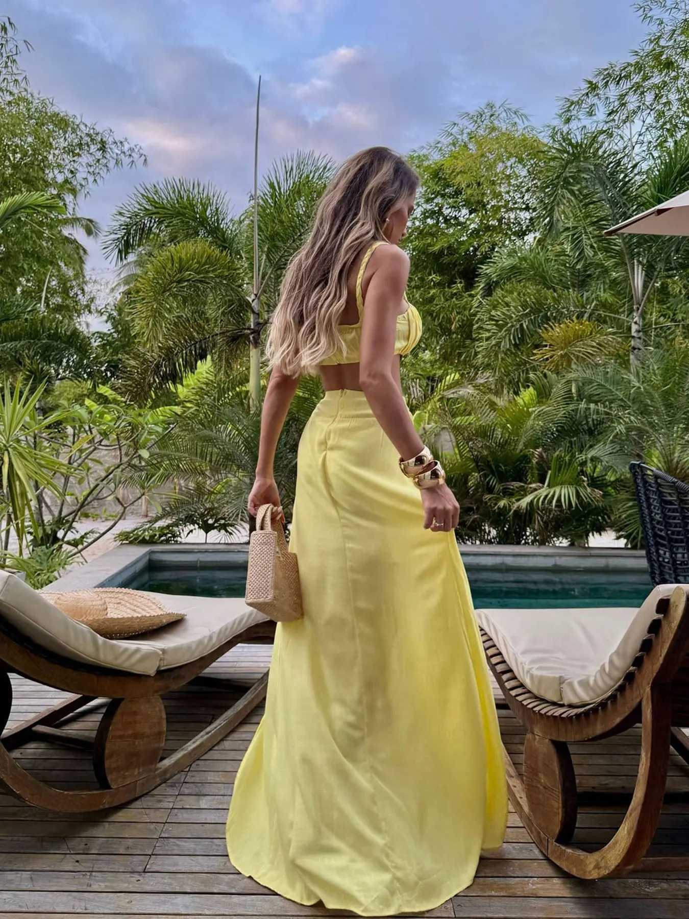 2025 Fashion Pleats Bikini And Long Skirt Women 3Pcs Swimsuits Sexy Lady Biquini Dresses Set Vacation Beachwear Female OutfitsXJ250624