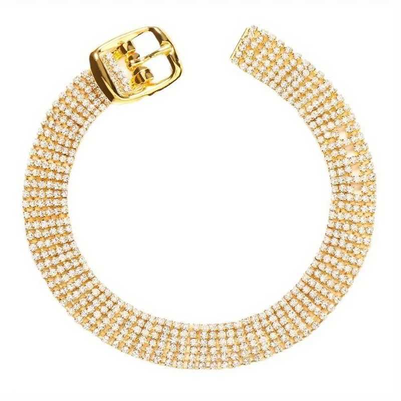 European and American Fashion Belt-shaped Shiny Rhinestone Multi-layer Simple Anklet Summer Beach Accessories U250624