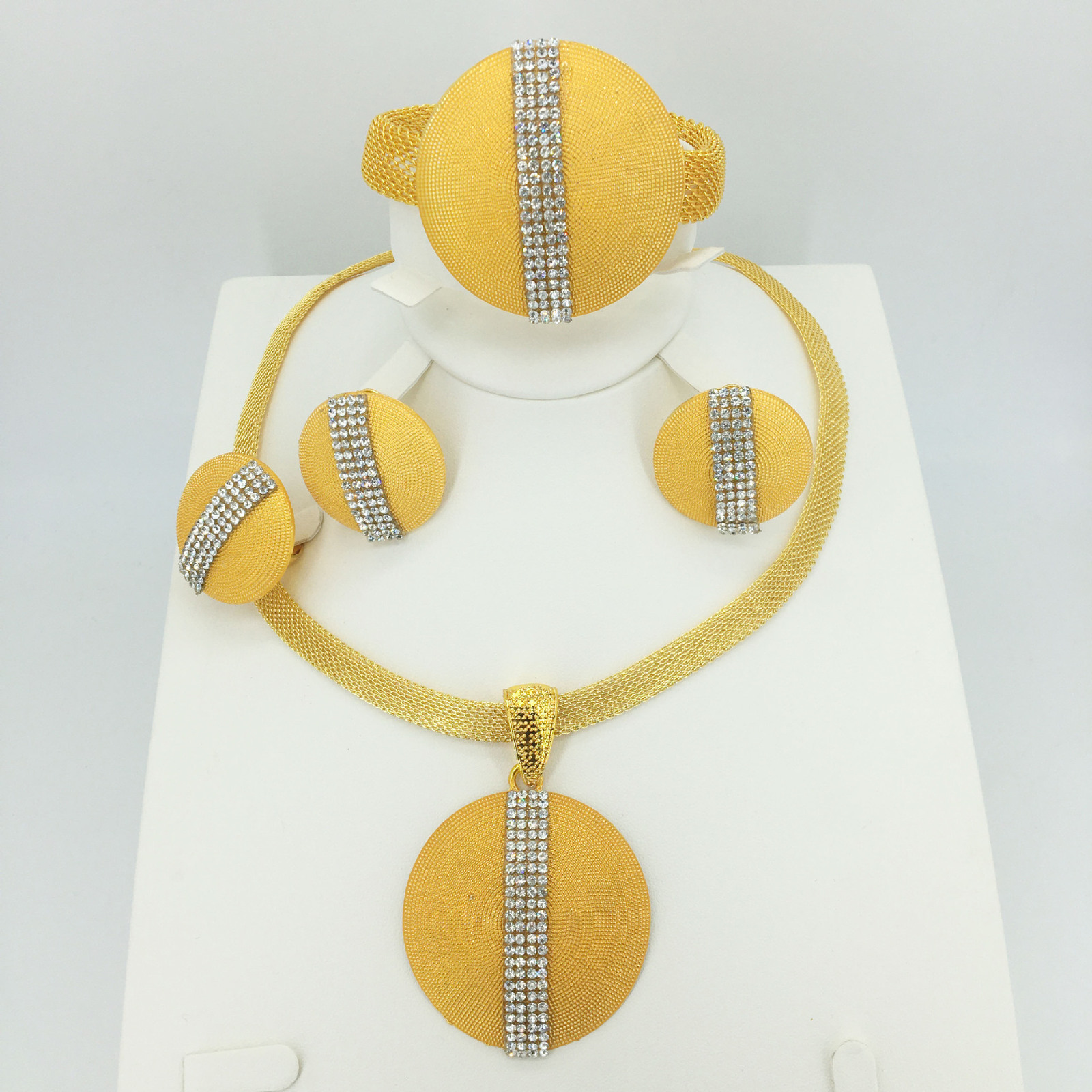 Jewelry alloy jewelry set necklace earring bracelet ring four piece set