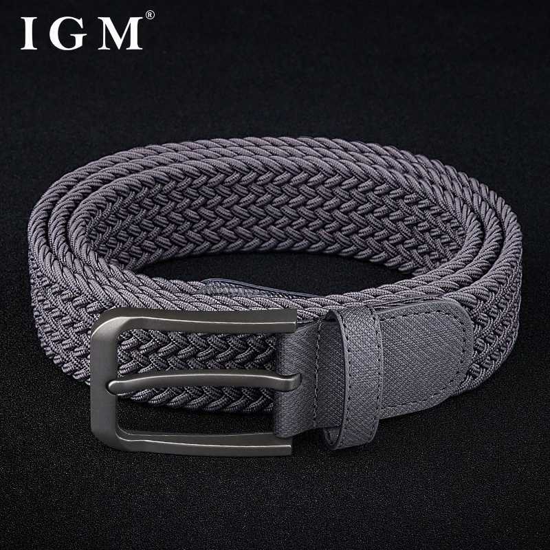 Mens Woven Canvas Belt Non-Porous Elastic Belt Young Mens Casual Pants with Tide Needle Buckle W250625