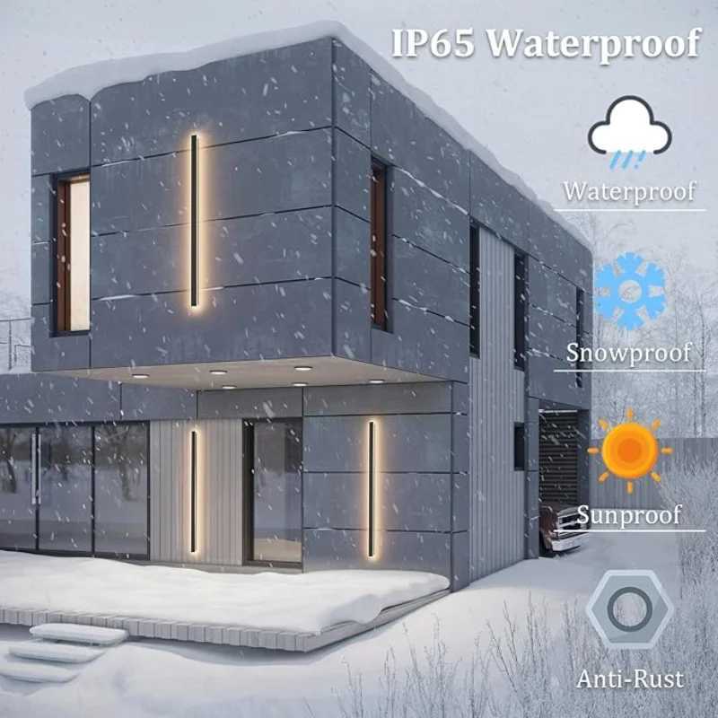 Outdoor Modern Waterproof IP65 Wall Light Porch Garden Wall Lamp Fixtures Garage Front Door Decoration Anti-water Wall Lighting XJ250624