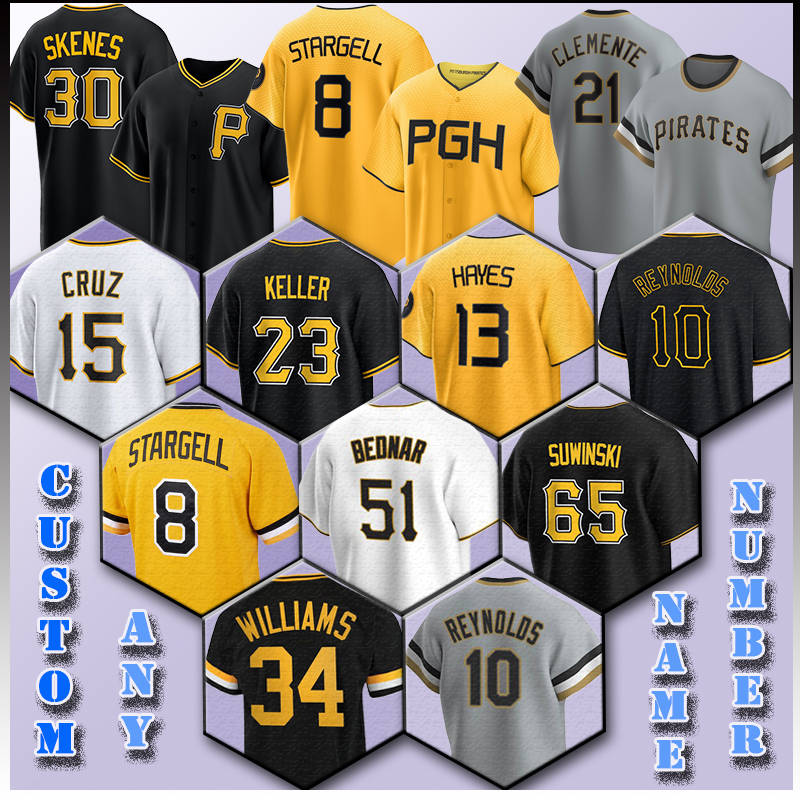 15 Oneil Cruz 23 Mitch Keller 30 Paul Skenes Baseball Jerseys 21 Roberto Clemente 8 Willie Stargell 22 Andrew McCutchen 13 Ke'Bryan Hayes 10 Bryan Reynolds Suwinski