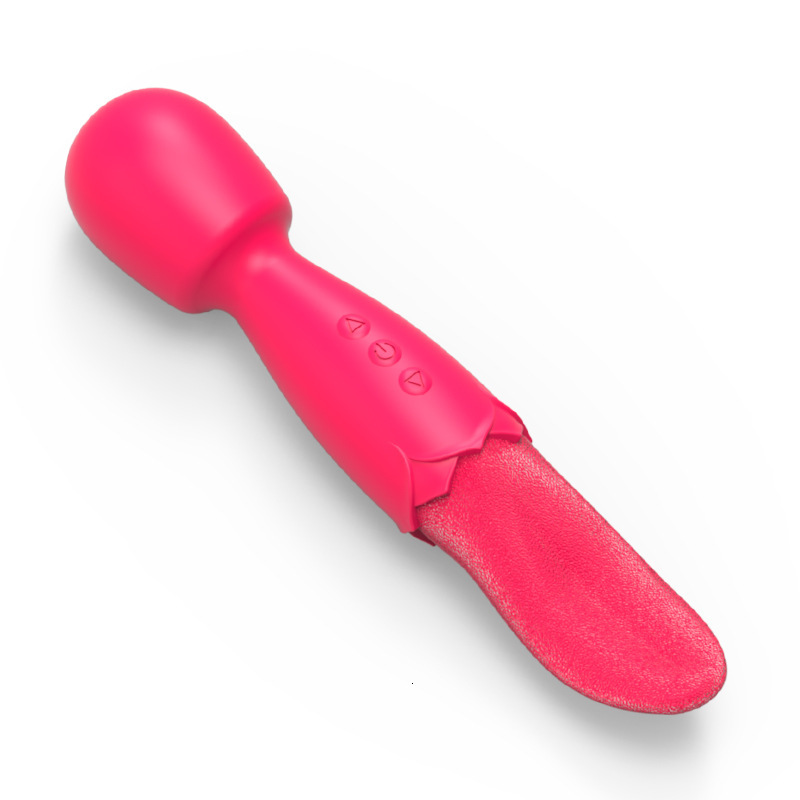 Adult Sex Toys Double-Ended AV Wand Tongue Licking Vibrator Massager for Women Masturbation Device