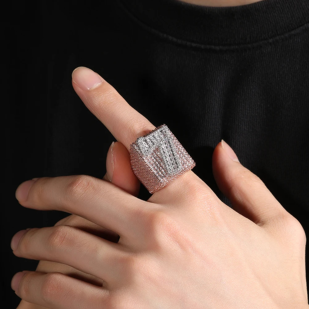 Uwin Big Square Custom Rings Typographic Full Iced Out AA Cubic Zirconia Personalized Rapper Style Jewelry 250624