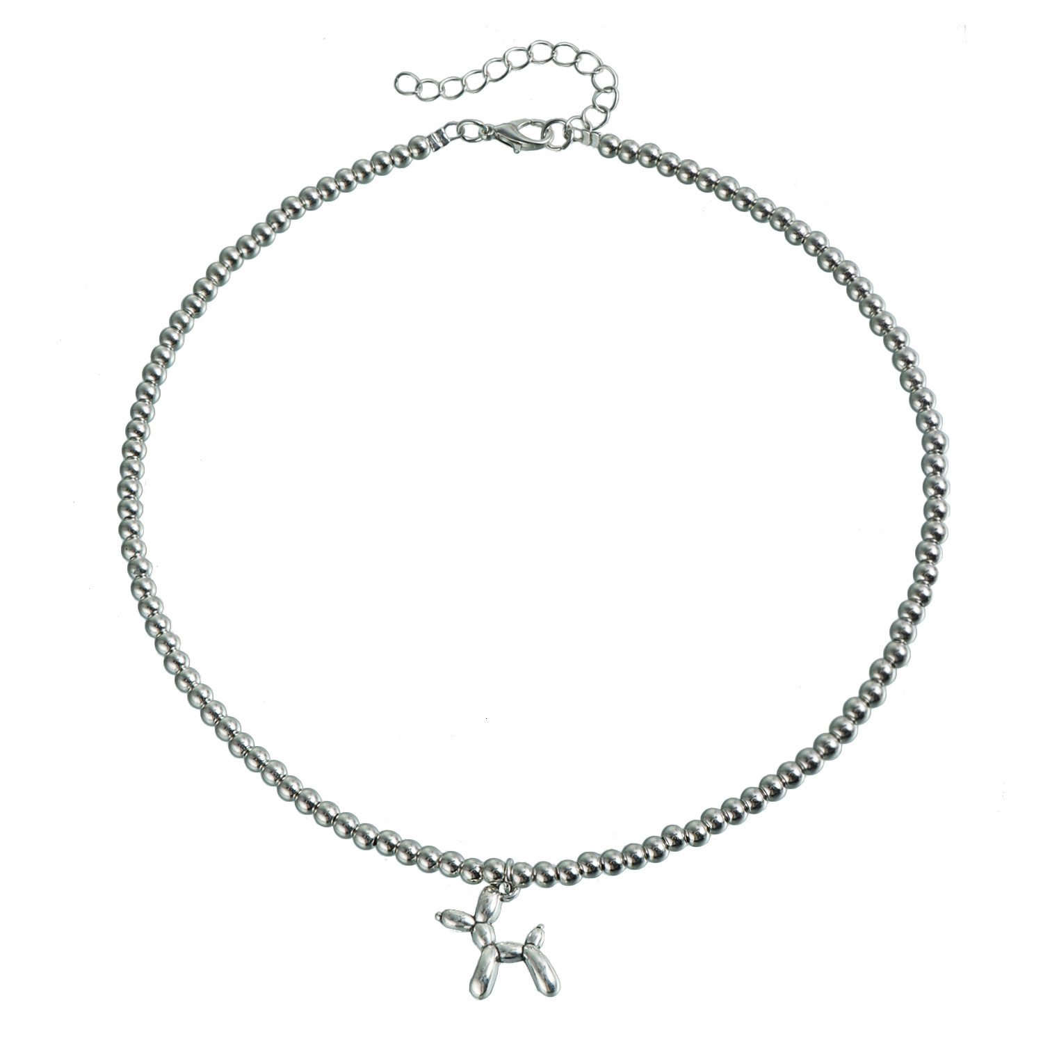 Jewelry Stainless Steel Puppy Pendant Clavicle Chain Fashion Simple Metal Feel Handmade Beaded Necklace for Women Jewelry for Women