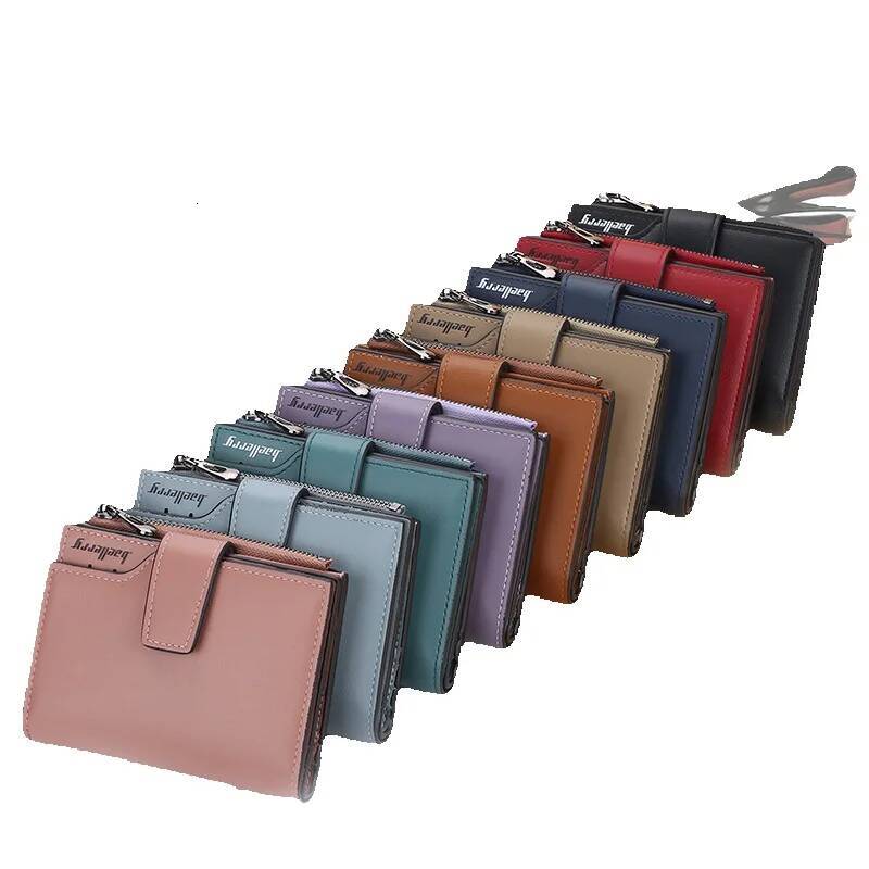 Free Shipping 2025 New Designer Bag Leather Goods Baellerry Women's Short Wallet Korean Style Multi-card Slot Zipper Buckle Coin Purse Wallet Who