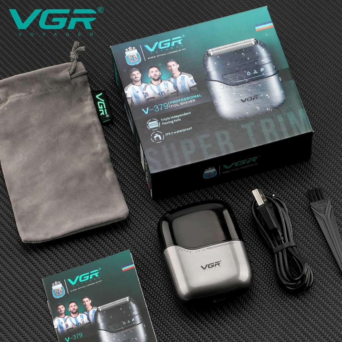 VGR Mini Double Head Shaver Reciprocating Head Mens Shaver Apply to Face Scrapes White Hair Cleaning and Trimmer V-379 W250625