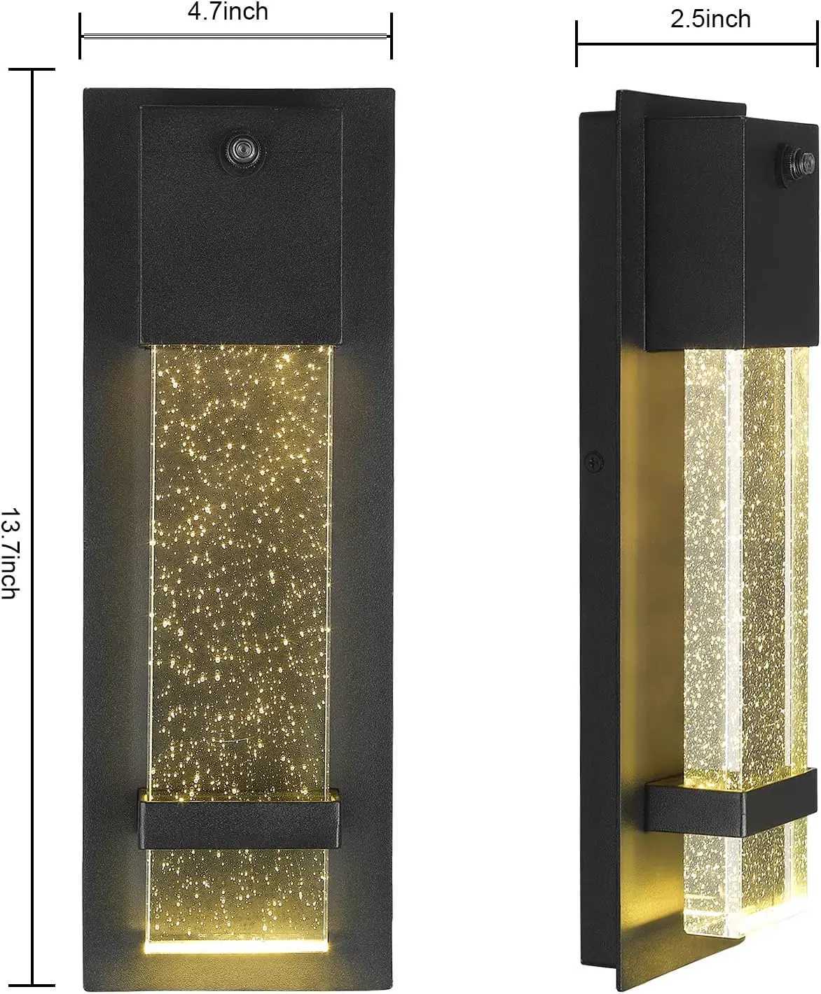 Dusk to Dawn Wall Light Black Aluminum Anti Rust Outdoor Light Bubble Glass Outdoor Waterproof Porch Lanterns for Entryway FrontXJ250624