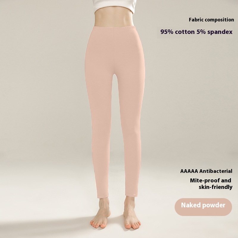 High waisted pure cotton autumn pants for women, combed cotton antibacterial autumn and winter warm pants for women, belly hugging cotton underwear fo