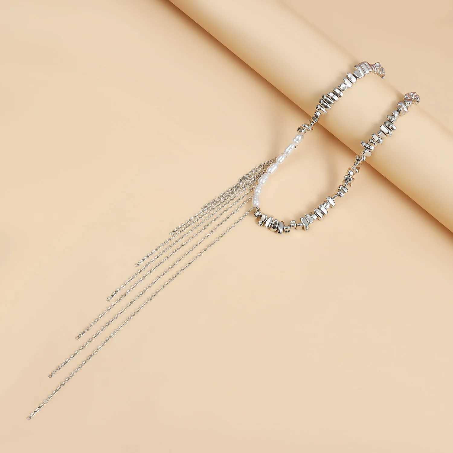 LATS Versatile Beaded Tassels Necklace Adjustable Length Neckchain for Party Wear Fashion Jewelry Accessories Gift V250625