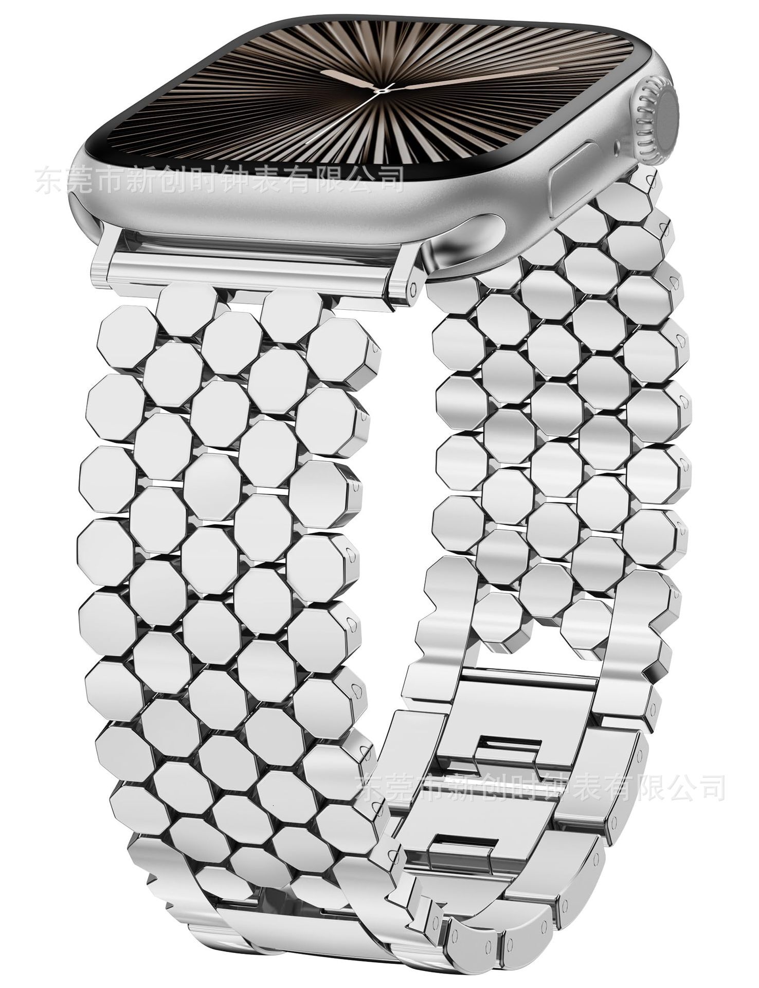 Luxury High-end Alloy Fish scale Design Watch Band for Apple Watch & HUAWEI WATCH GT 4 22mm Universal Strap