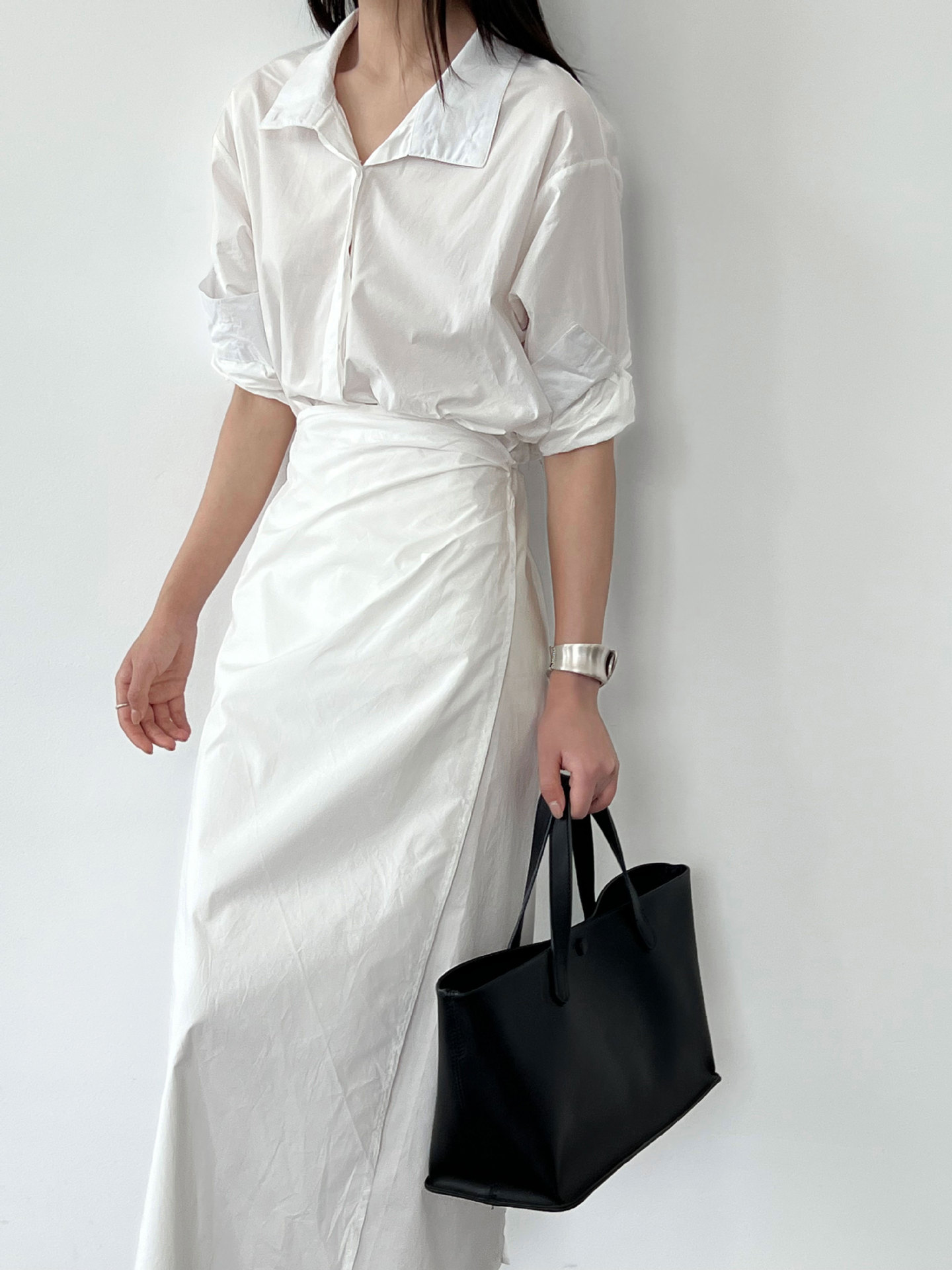 XR143 Women's summer new slim shirt long skirt