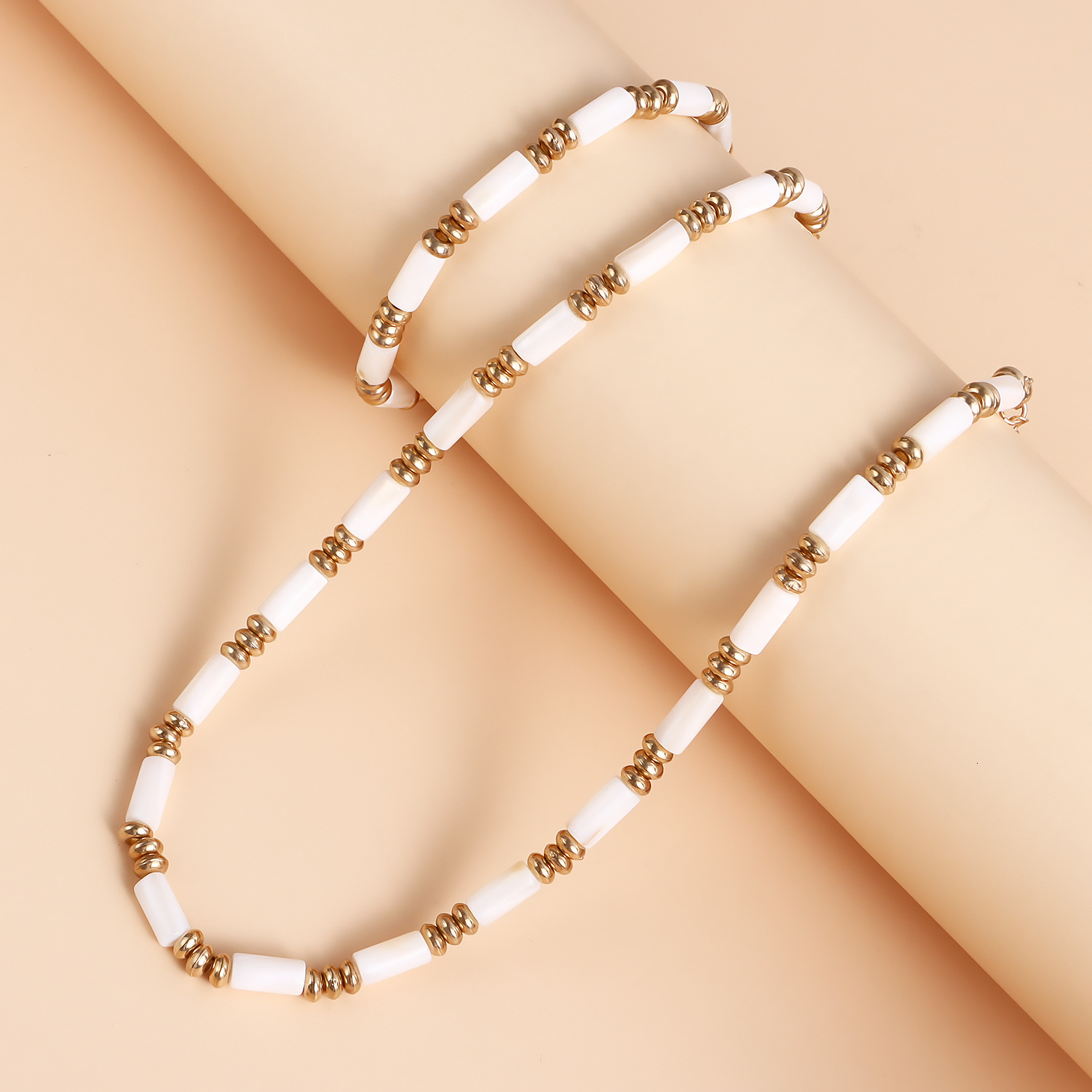 Bead Spacer White Shell Bamboo Knot Handmade Beaded New Chinese Style Layered Clavicle Chain Elegant Internet Celebrity Fashion Necklace Jewelry for W