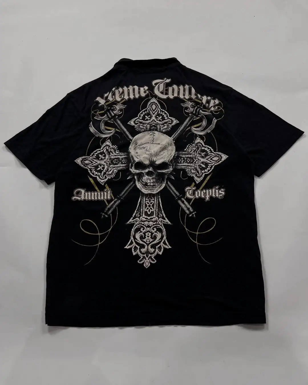 American Gothic Latest Polo Shirt Rock Skull Pattern Printed Round Neck Short Sleeve Harajuku Y2K Hip Hop T-shirt Cotton Top 250625