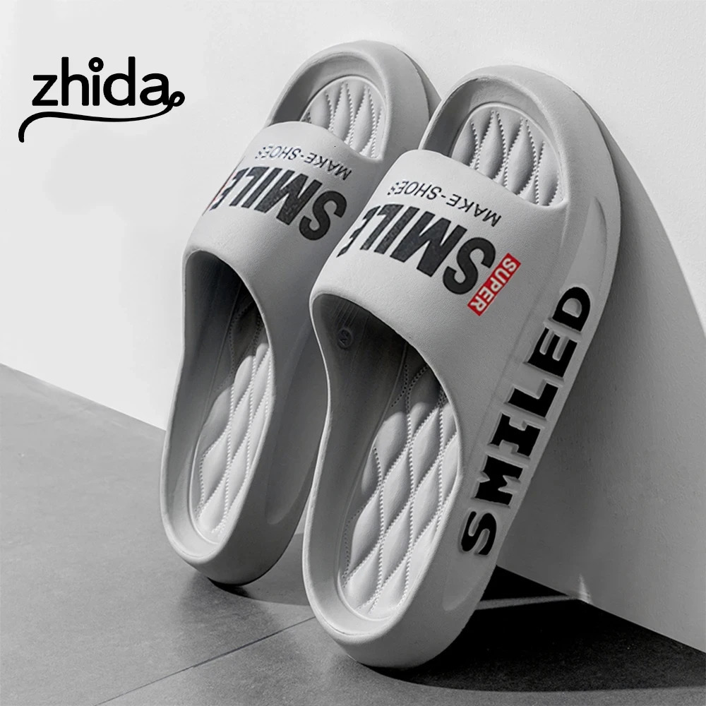 ZHIDA Summer Men Slippers Outdoor Wear Beach Sports Sandals Home Bathing Cool EVA Outsole Slides Soft Thick Sole Sandals 250624