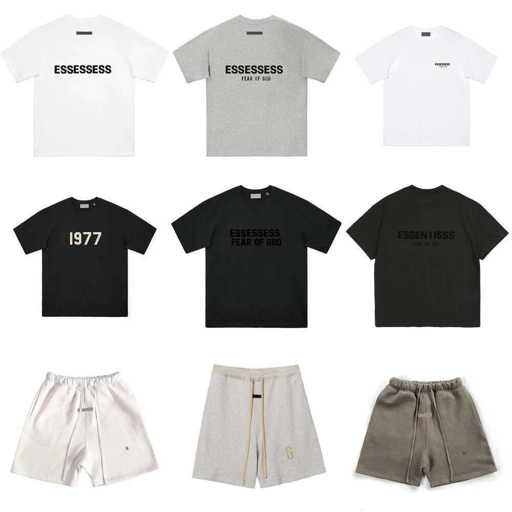 Fear Of Good Trendy Couple Outfits Printed essentials Tshirt Cotton High Quality Round Neck Tee Tops Essantial Streetwear Mens Womens Essentuals T Shirt D14 B0d