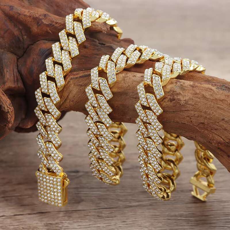 Hot Sale Gold Silver Alloy Cuban Link Chain Hip Hop Men Necklace Fashion Jewelry Collier Inoxydables High Quality