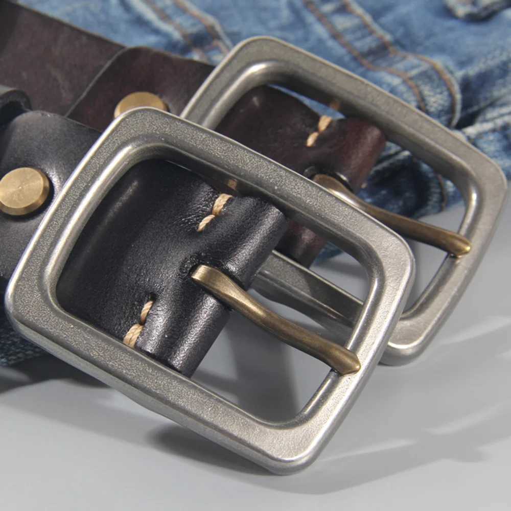 FAJARINA Unique Design Mens Retro Personality Men Thickening Solid Layer Cowhide Jeans Belt Leather Stainless Steel N17FJ1016 W250625