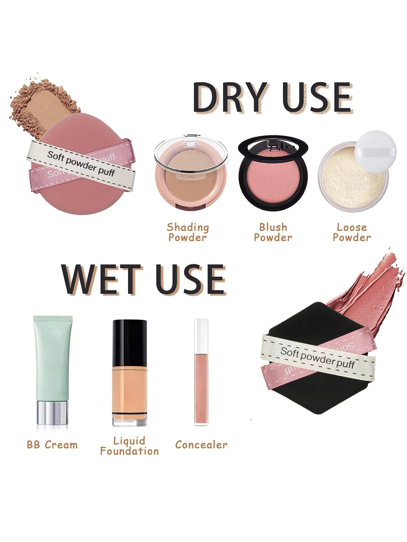 Air Cushion Puff 100Pcs Becomes Larger When Exposed to Water Wet and Dry Foundation Makeup Sponge Suitable for All Skin Types 250625