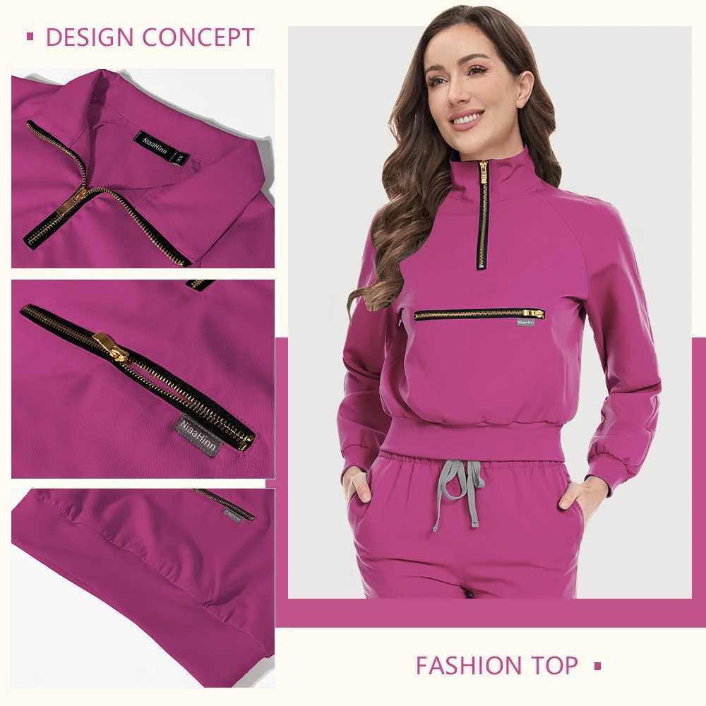 Summer Autumn Winter Long Sleeve Workwear Medical Scrub Set Nursing Uniform Nurse Surgical Uniform Beauty Clothes Women Workwear W250625