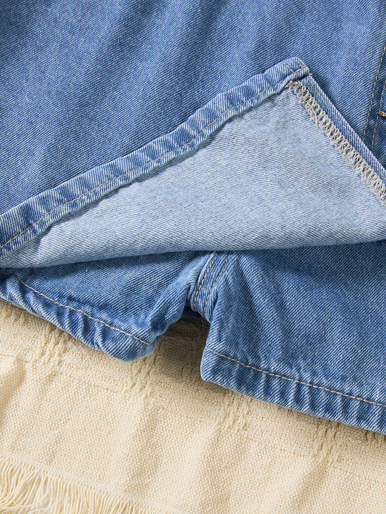 Girls Blue Jeans Skort Short Pants - Stylish Children's Outfit for Hot Weather