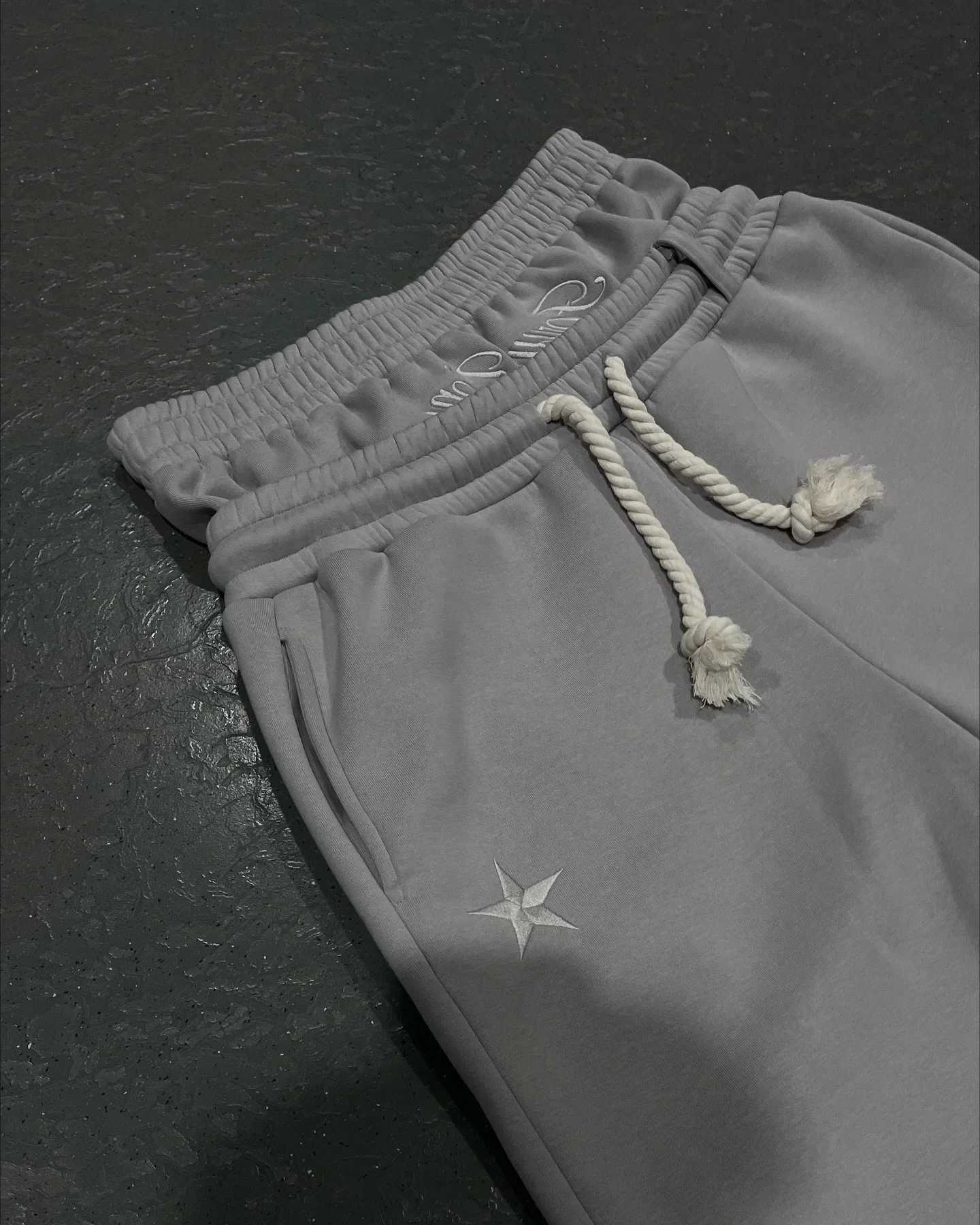 American Retro Double Layer Sweatpants Y2K Pants Mens Womens Solid Color Letter Graphic Embroidered Casual Baggy Sweatpants X250625