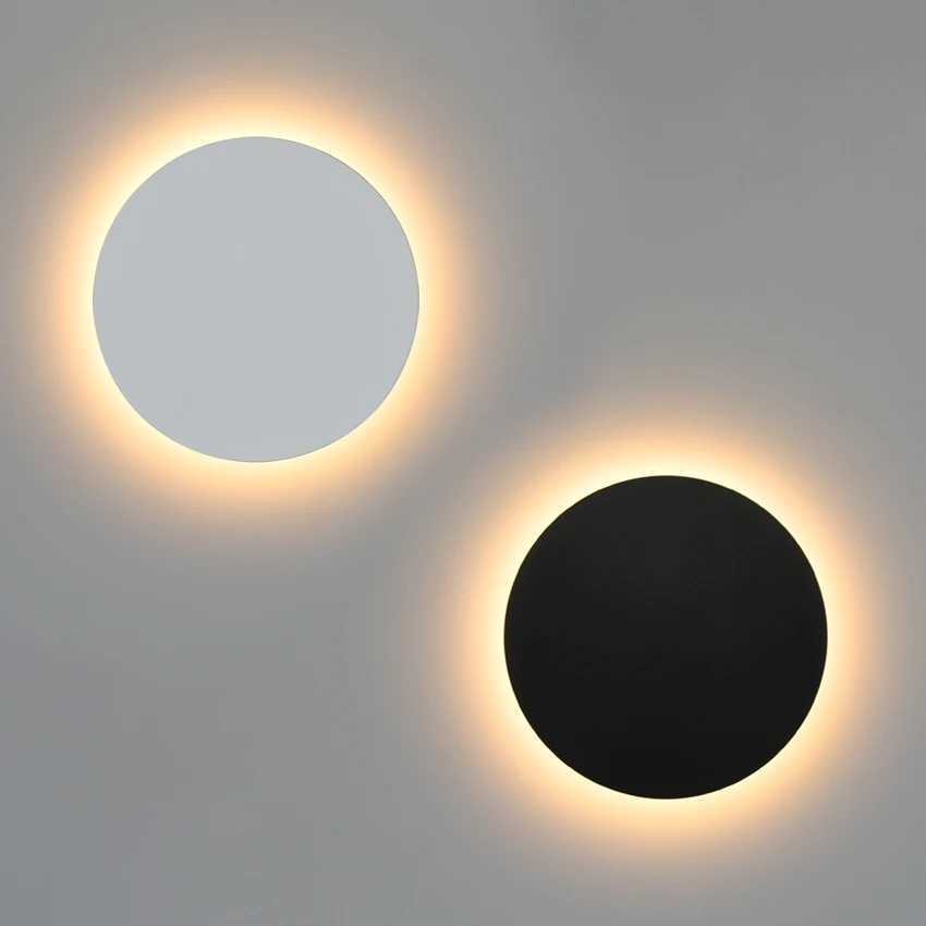 6W LED Outdoor Waterproof Wall Light IP65 Round Aluminum 13cm Black/White 90-260V AC Hardwired for Garden Patio Balcony XJ250624