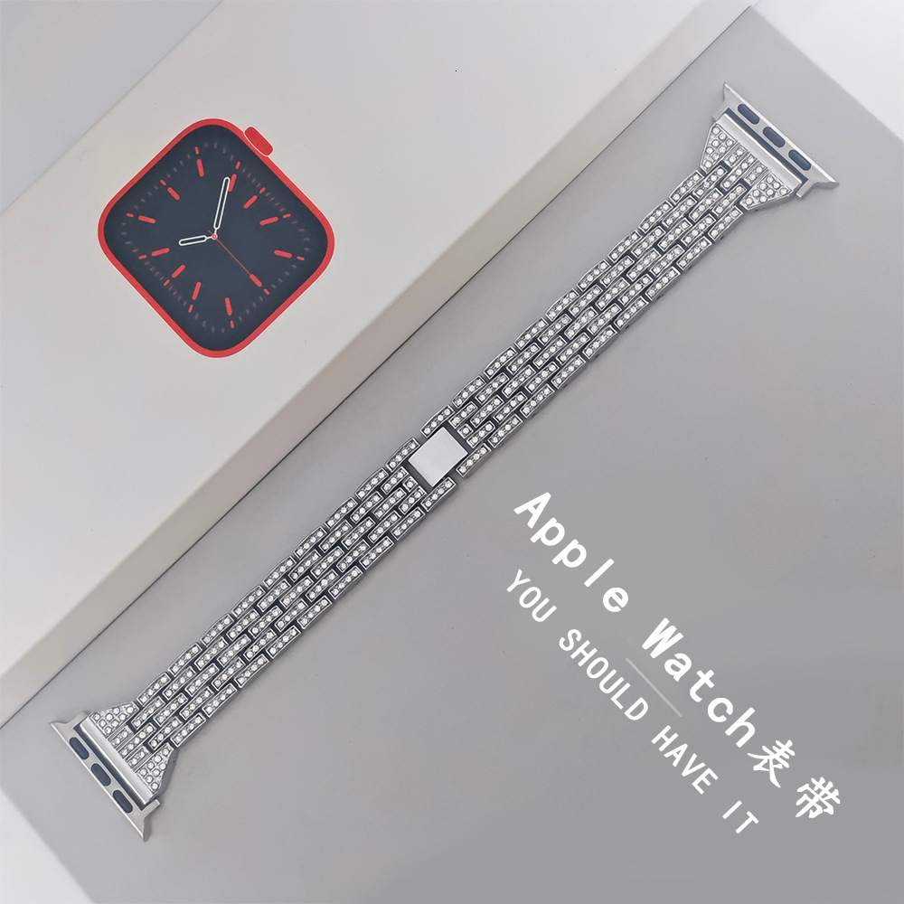 Luxury Premium Five - Pearl Rhinestone Metal Band for Apple Watch Series 1 - 9
