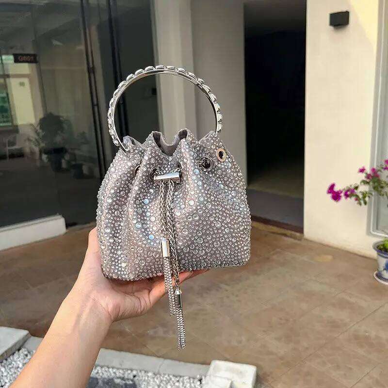 Fashionable Mini Exquisite Pleated With Shiny Color Dias Polka Dots, Niche High-End Feel, And Crossbody Bag