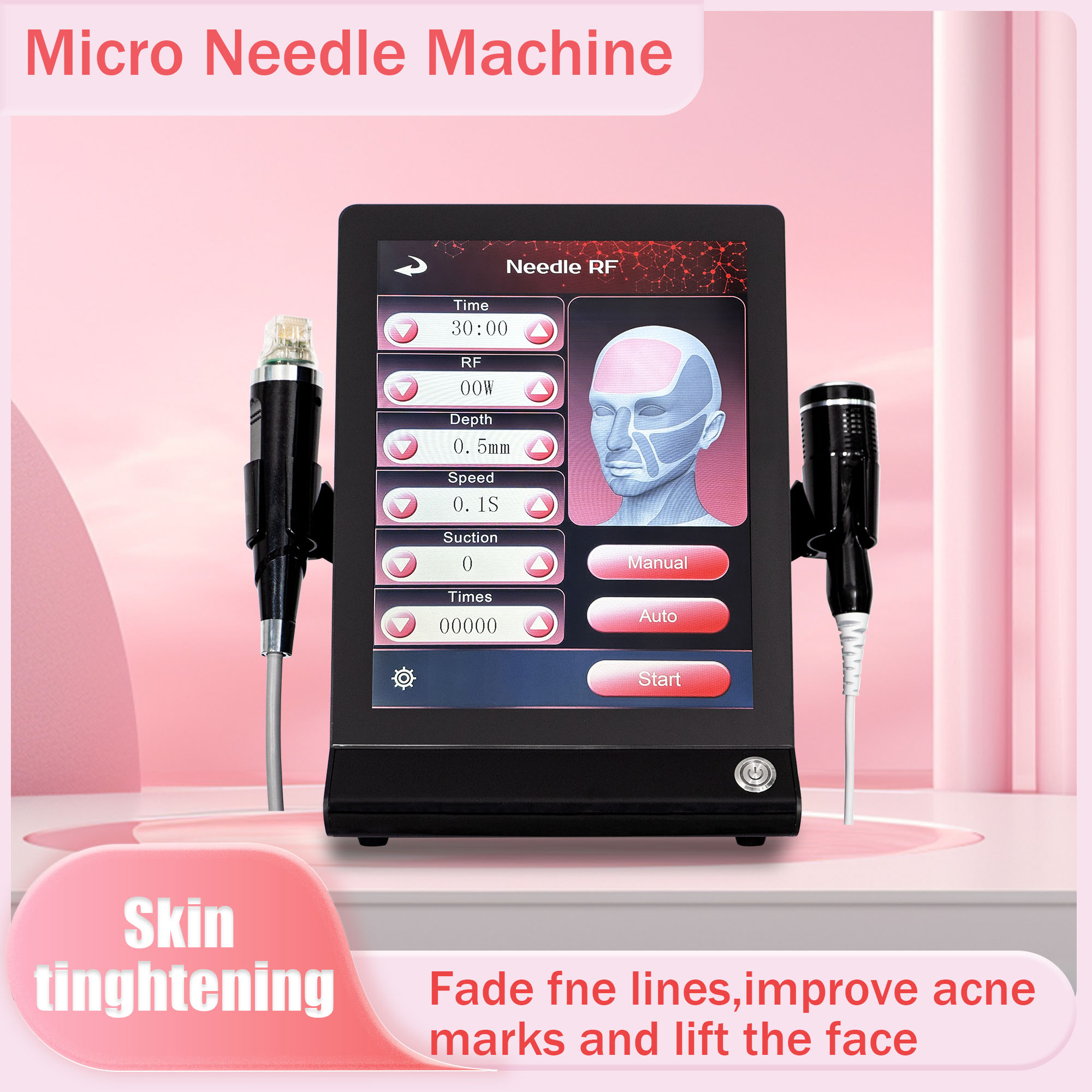 RF microneedle Machine Treatment System 2-in-1 RF microneedle Facial treatment Body Treatment Anti-wrinkle For Salon
