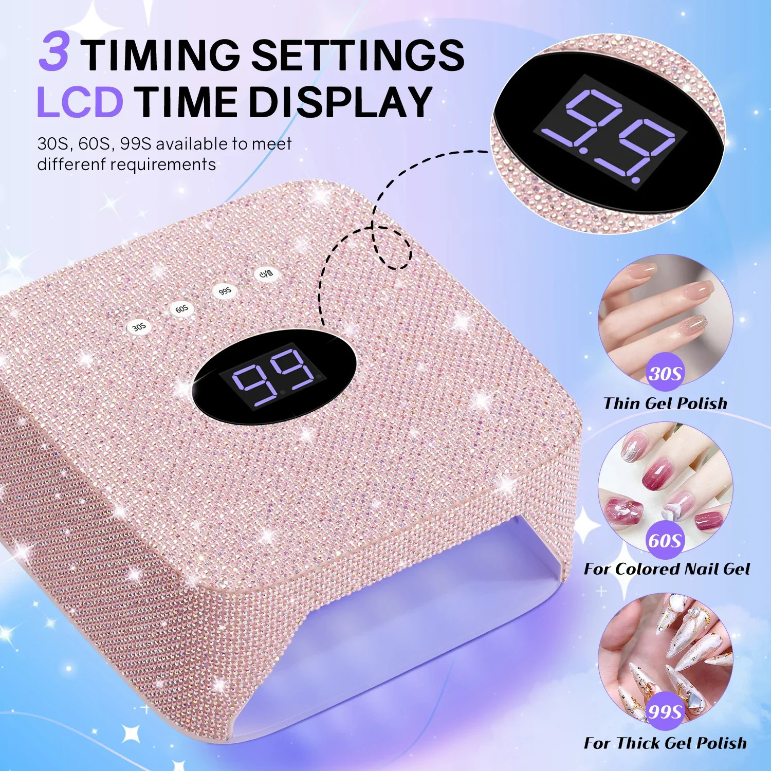 Professional Rechargeable Infrared Sensor Nail Lamp 30LED with 5 Timers Fast Cure All Gel Nail Polish Nail Drying Salon Tools 250625