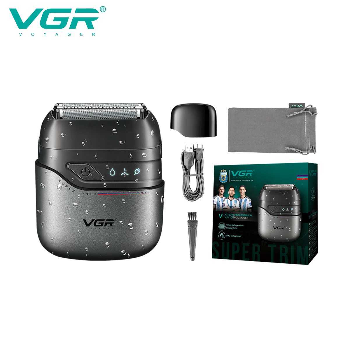 VGR Mini Double Head Shaver Reciprocating Head Mens Shaver Apply to Face Scrapes White Hair Cleaning and Trimmer V-379 W250625