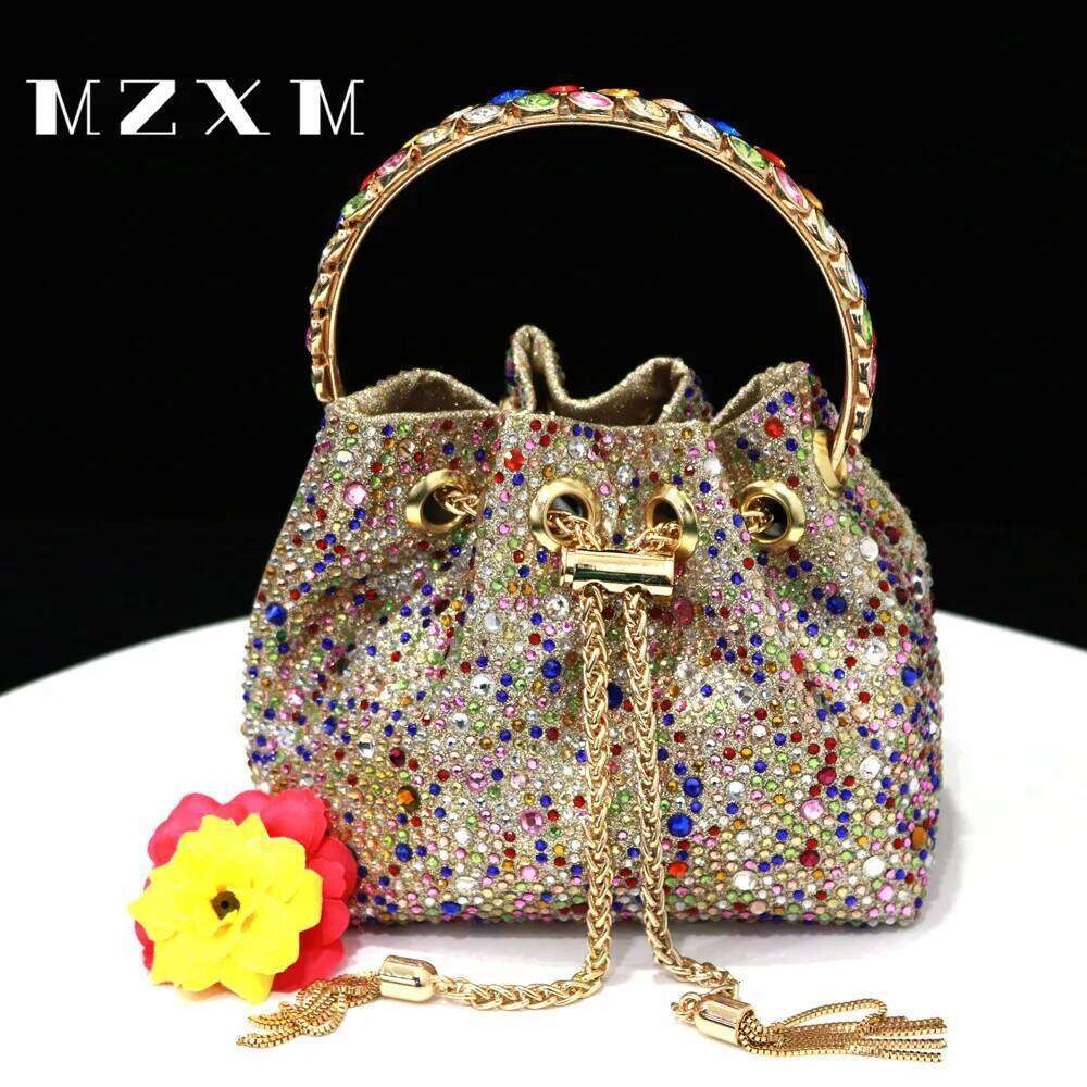 2023 New Women Full Side Dia Clutch Bags Wedding Dinner With Chain Mini Banquet Purse Bucket Wallets