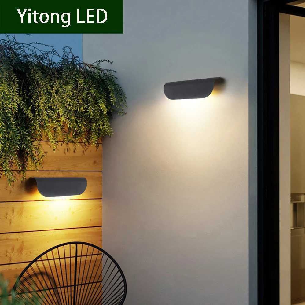 AC85-265V 9W LED Wall Lamp Indoor Outdoor IP65 Waterproof Modern Minimalist Style Black/White Shell Aluminum Porch Garden LightsXJ250624