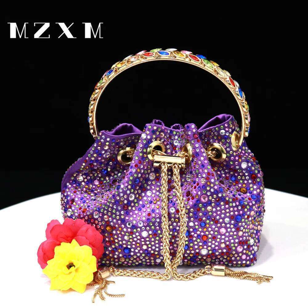 2023 New Women Full Side Dia Clutch Bags Wedding Dinner With Chain Mini Banquet Purse Bucket Wallets