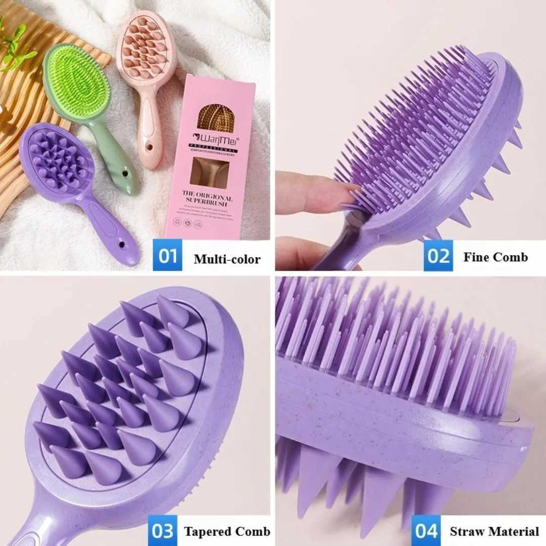 2 in 1 Silicone Shampoo Brush Head Scalp Massage Comb Double Side Hair Washing Comb Soft Body Bath Shower Brush Styling Tool HOT R250625