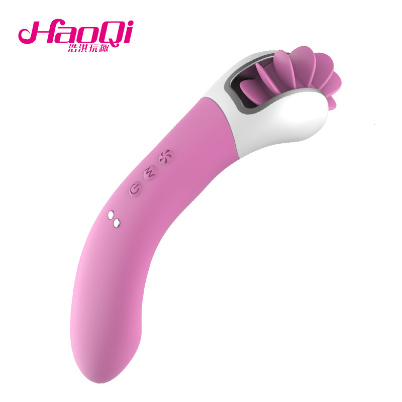 Adult Products Silicone Rotating Tongue Licking Device Female Masturbation Tool Vibrating Massager Stick