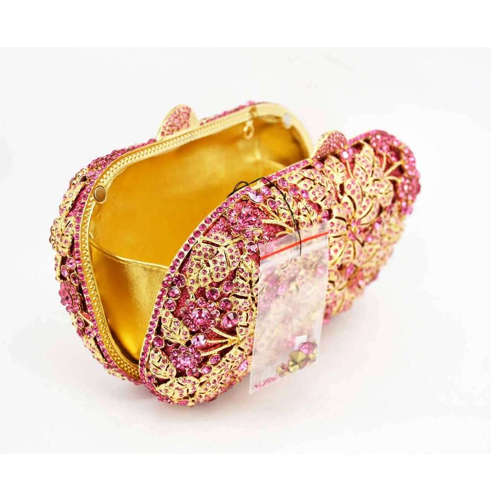 Sier Crystal Evening Bags Flower Designer Dia Day Clutches For Women Wedding Bridal Purse Sc225