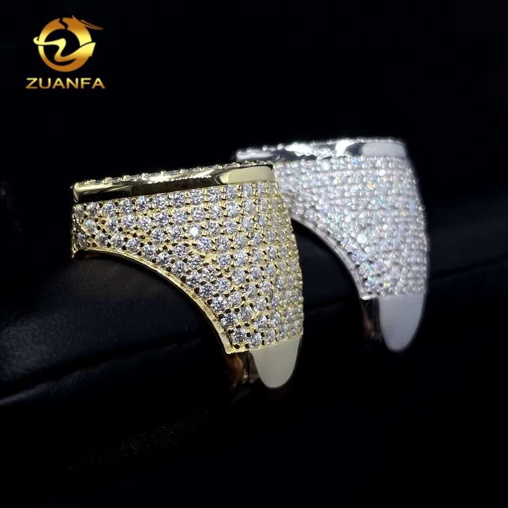 GRA Certified Drop Shipping Fine Jewelry Iced Out VVS Baguette Moissanite 925 Sterling Silver Hip Hop Rings Heart Ring