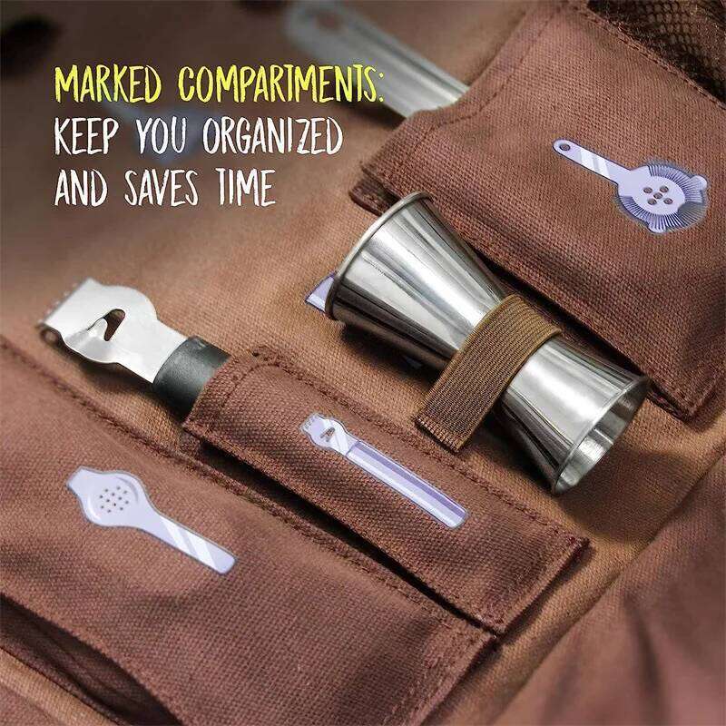 Hot Selling Bartender Portable Multifunctional Kit Canvas Tool Professional Mixer Bag Tail Shaker Wine Set With Buckle Designer Bags