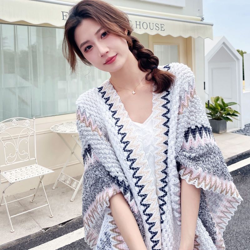 K1127 New style shawl cape for women Tibet travel ethnic style accessories outer wear Dali Lijiang dual-use Qinghai grassland cape