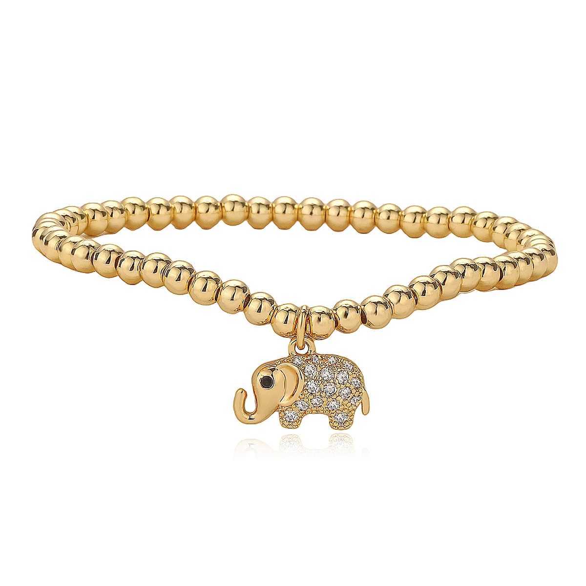 Non-Fading Gold Color Beads Chain Bracelets Moon Cute Charm Pearl Jewelry Fem X250625