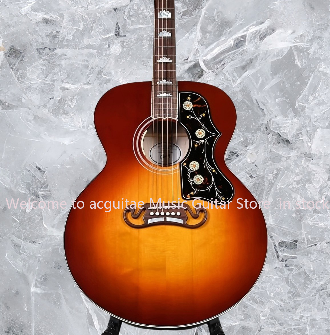 Factory custom Newest Custom J200 sunburst color Solid spruce top acoustic guitar in stock